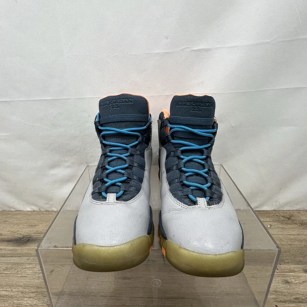 AIR JORDAN 10 RETRO Youth Size‎ 7 BOBCATS KD 310806-026 WOLF GREY ORANGE BLUE